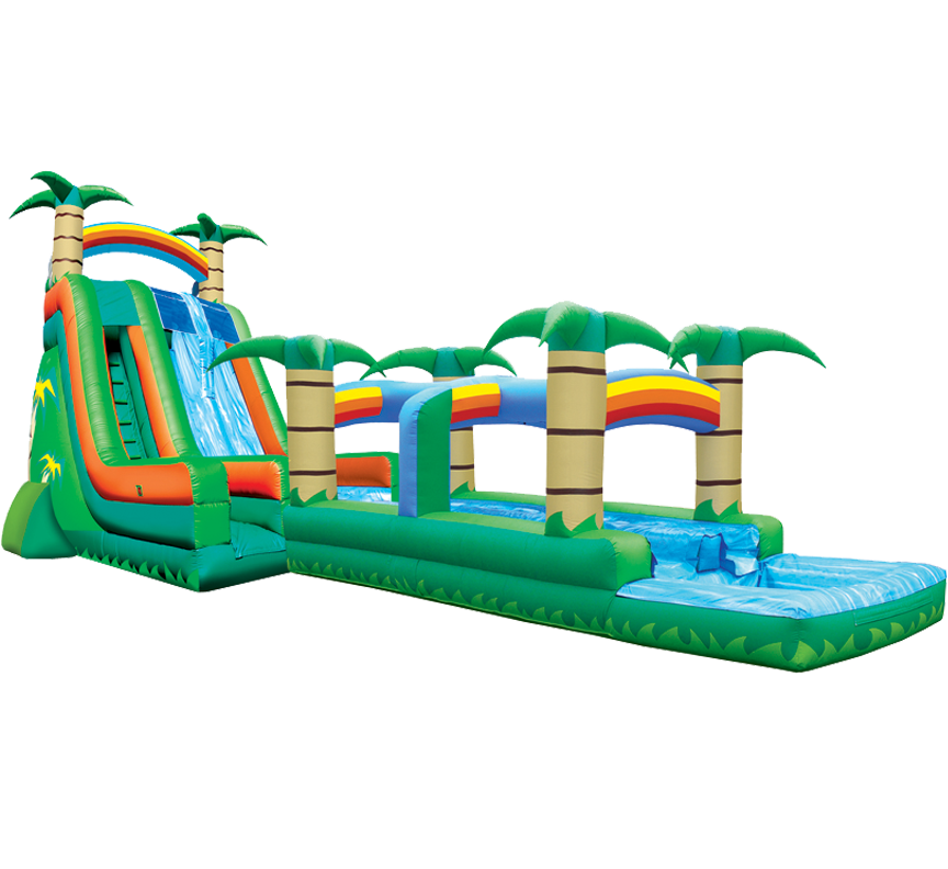 27' Tropical Dual Lane Hyper Water Slide